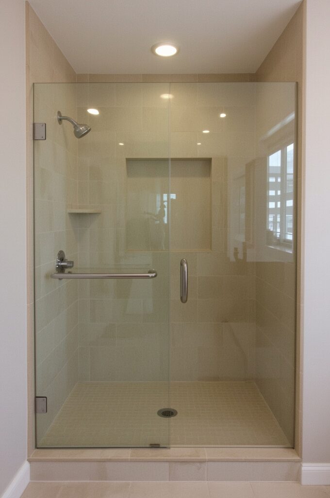 Walk-In Shower with Half-Height Glass Wall