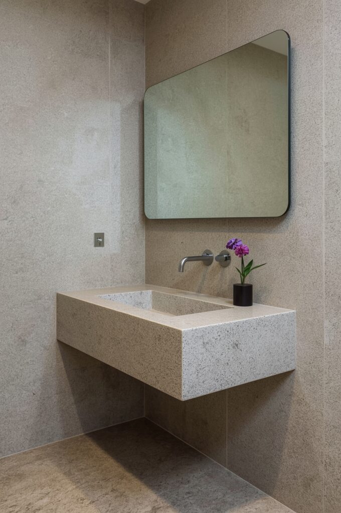 Cantilevered Stone Vanity