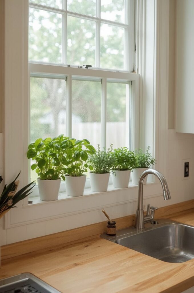 Dual-Purpose Window Sill Herb Garden