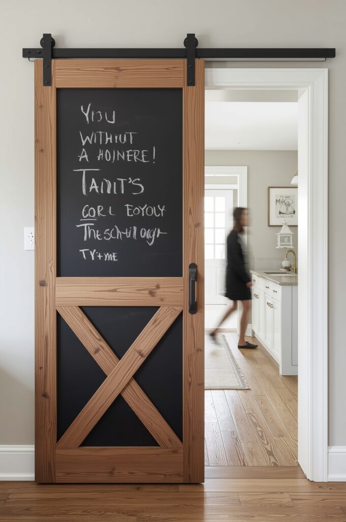 Sliding Barn Doors with Chalkboard Panels