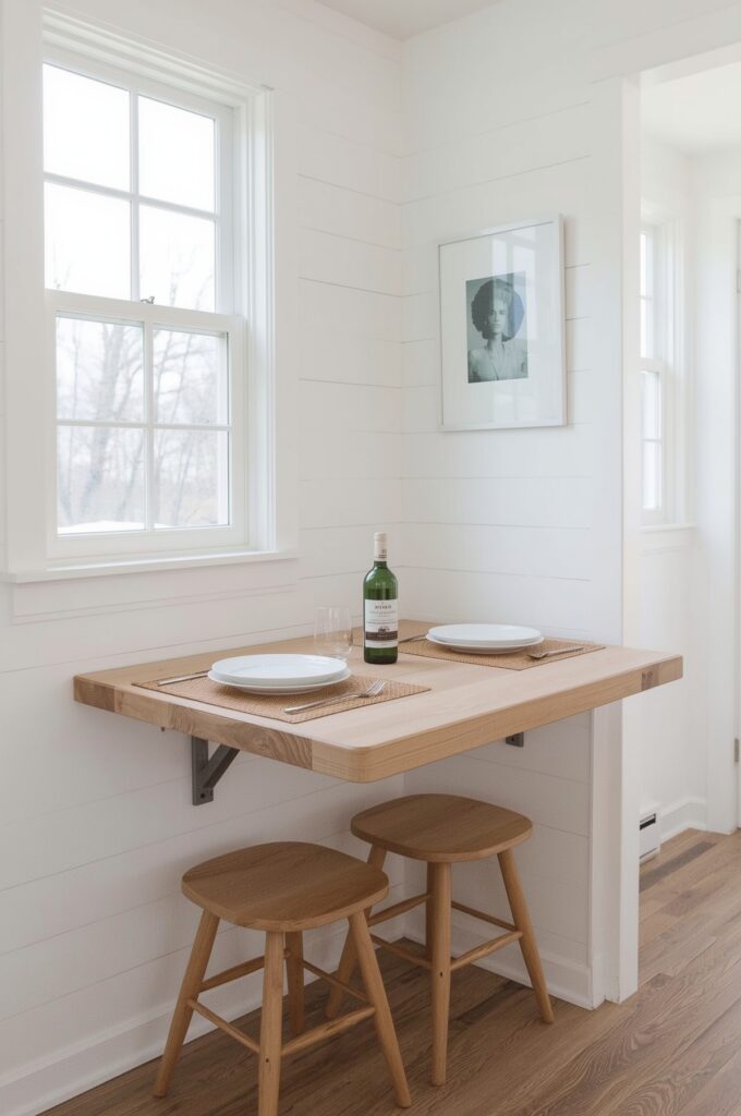 Fold-Out Dining Table from the Wall