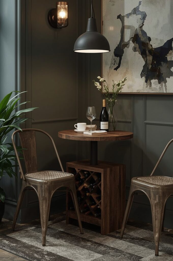 Bistro Table with Wine Rack Base
