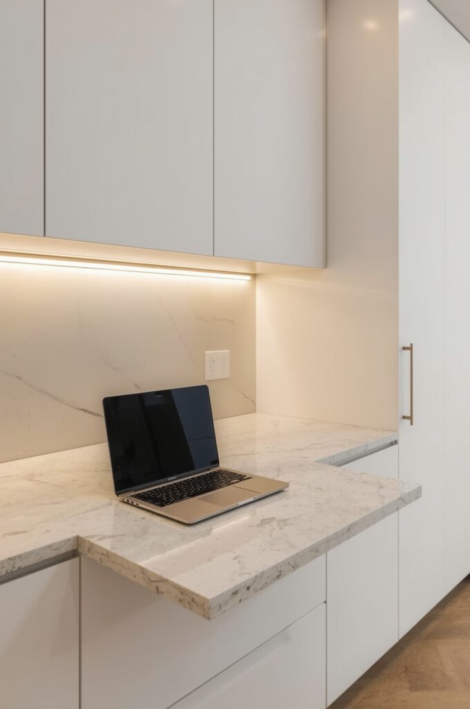 Countertop with Hidden Pull-Out Desk