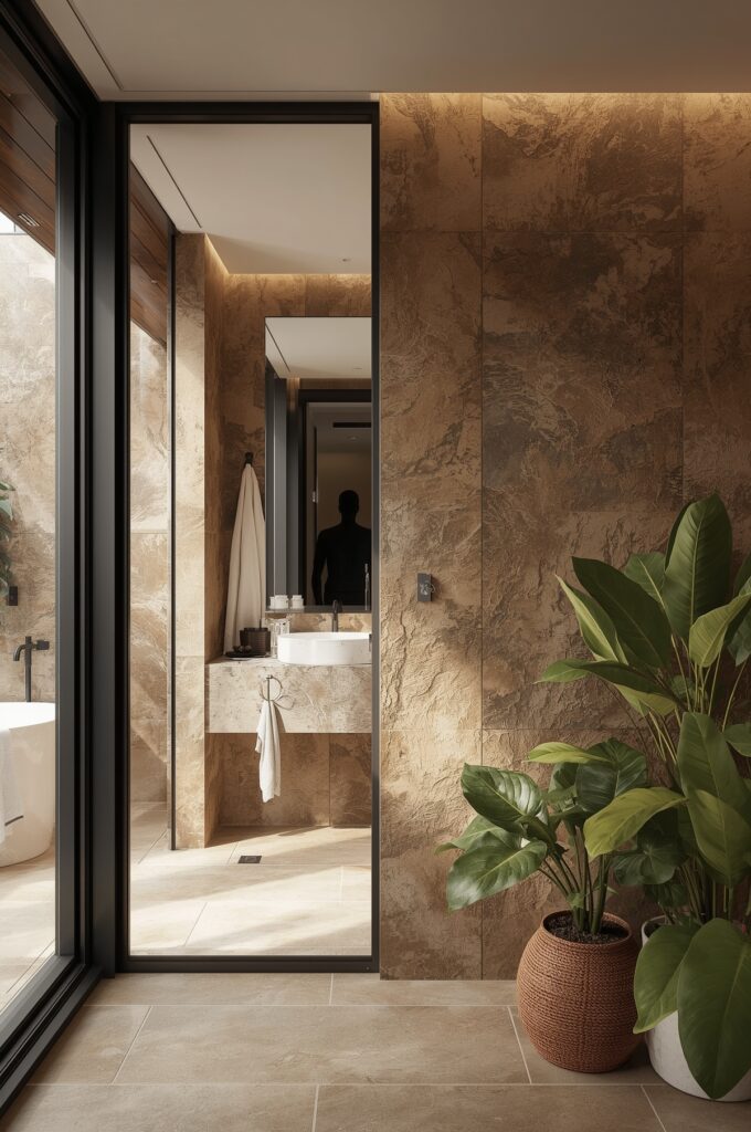 Doorless Design with Partial Divider Walls