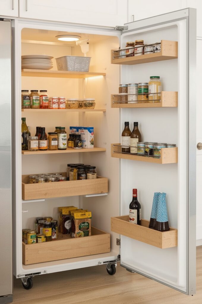 Rolling Pantry with Adjustable Shelves