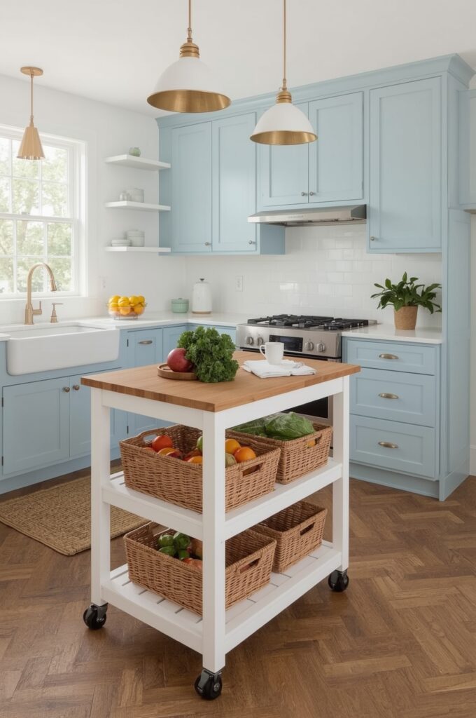 Compact Rolling Kitchen Island