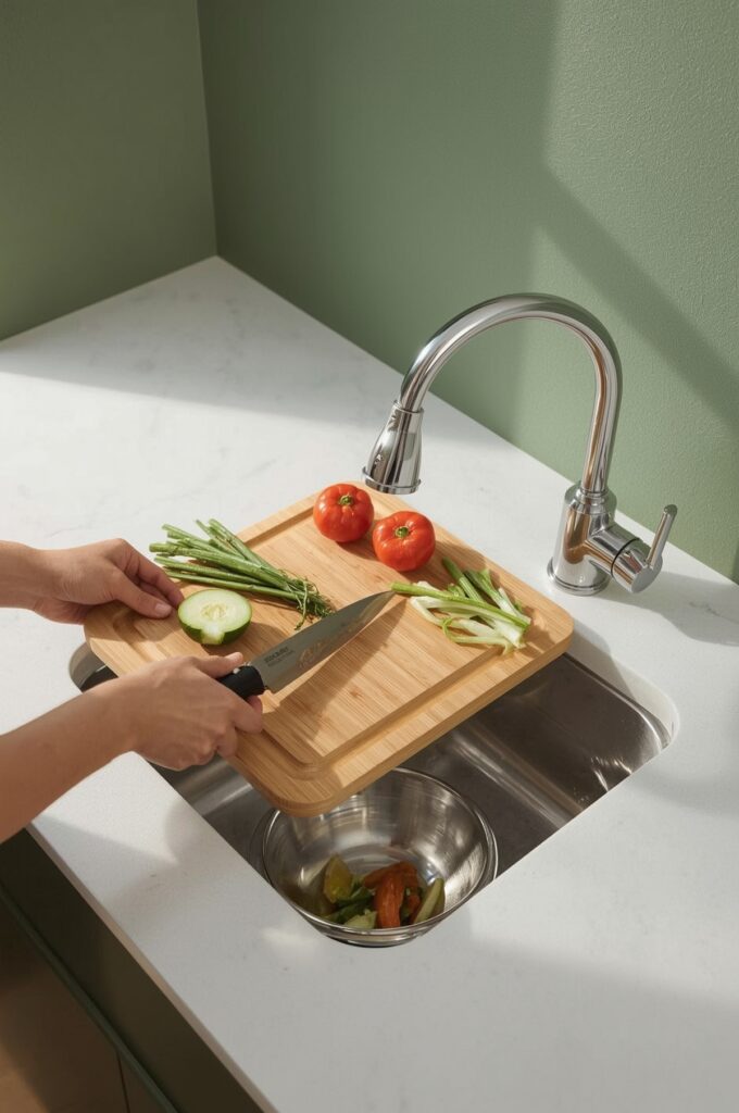 Over-the-Sink Cutting Board Station