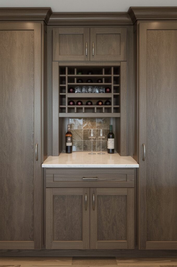 Built-In Mini Wine Shelf in Wall Niche