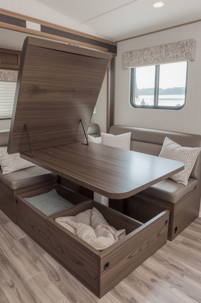 Convertible Dining Table with Storage Inside