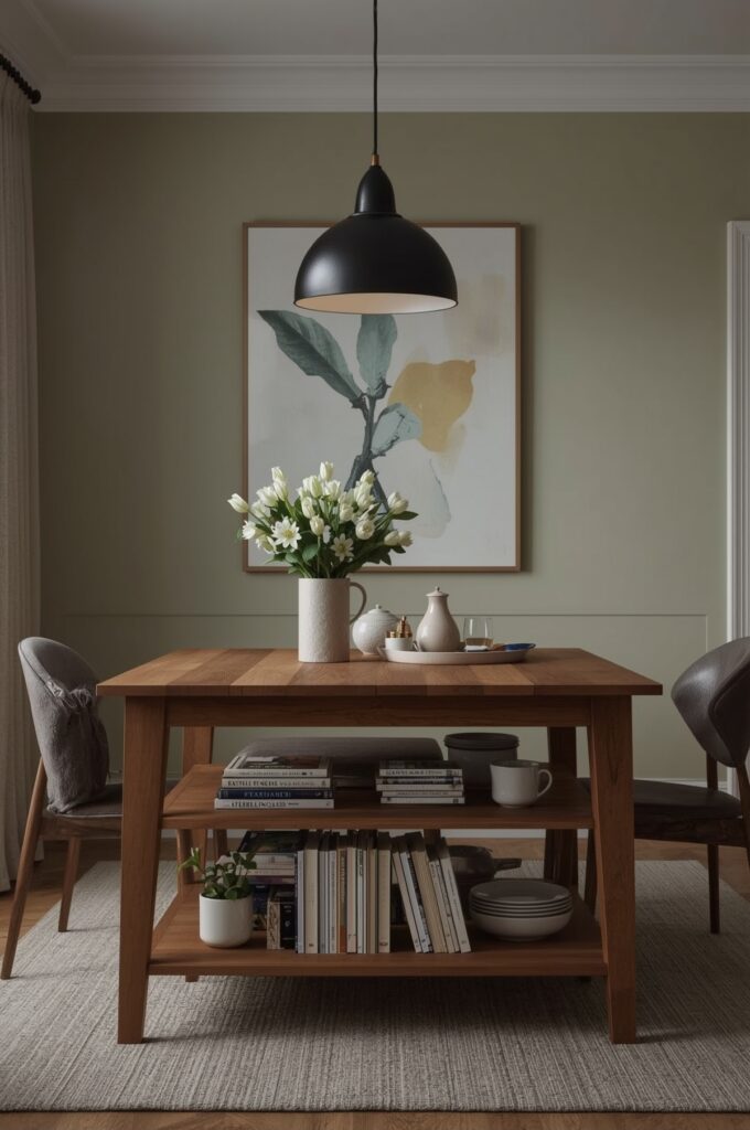 Dining Table with Underneath Shelving