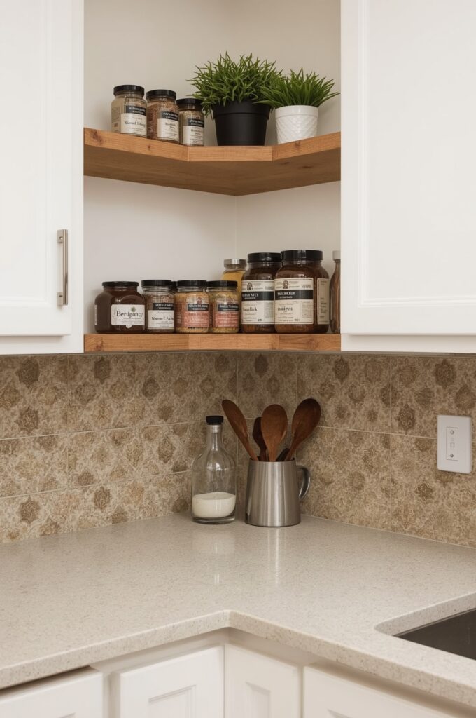 Tiered Corner Shelves