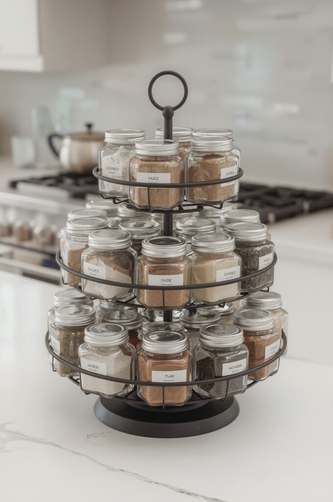 Tiered Rotating Countertop Spice Stand