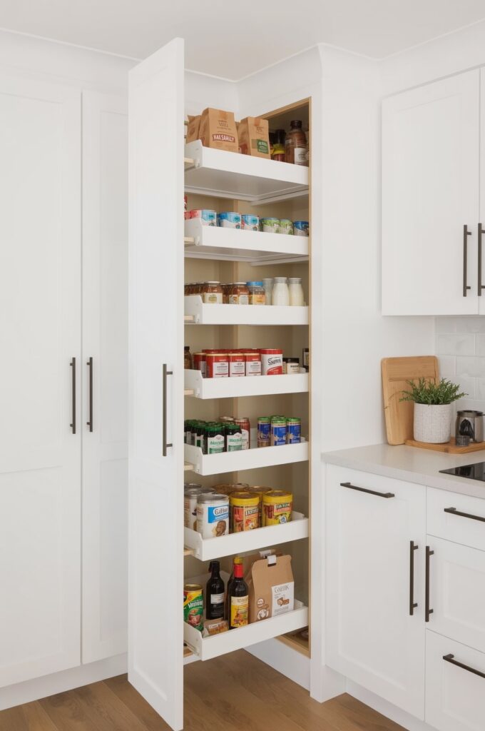 Corner Kitchen with Pull-Out Pantry Tower
