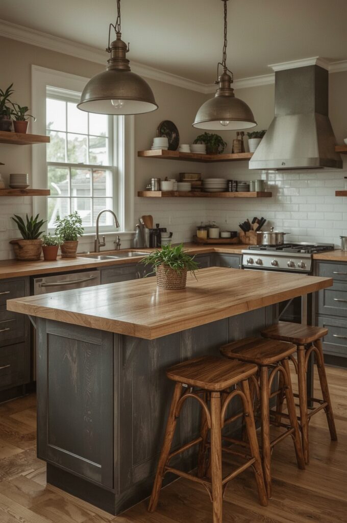 Dual-Tone Butcher Block Counter