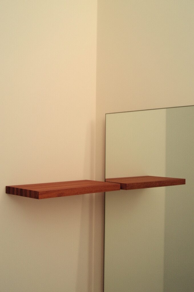 Fold-Down Vanity Shelf