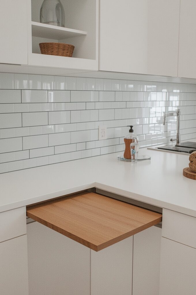 Countertop with Hidden Fold-Out Table