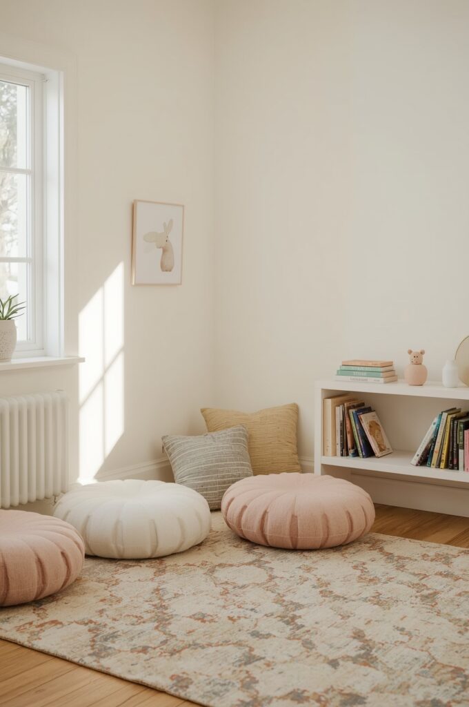 Corner Reading Nook with Cushions