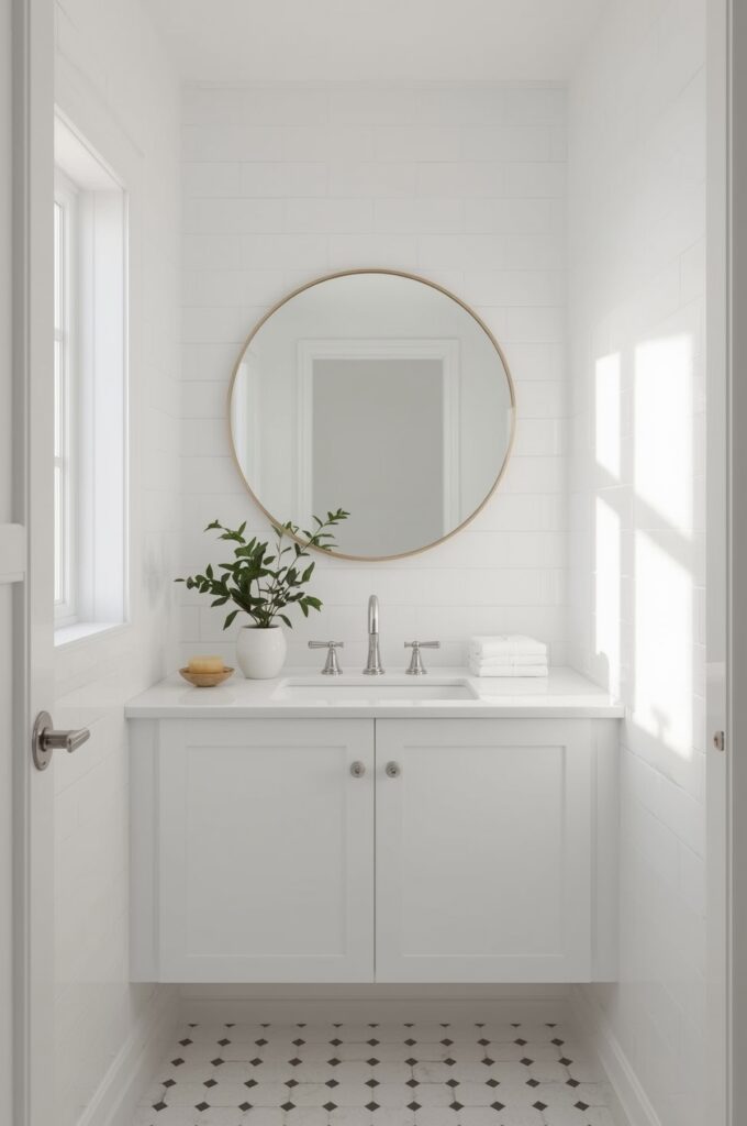Glossy White Subway Tiles for Airy Walls
