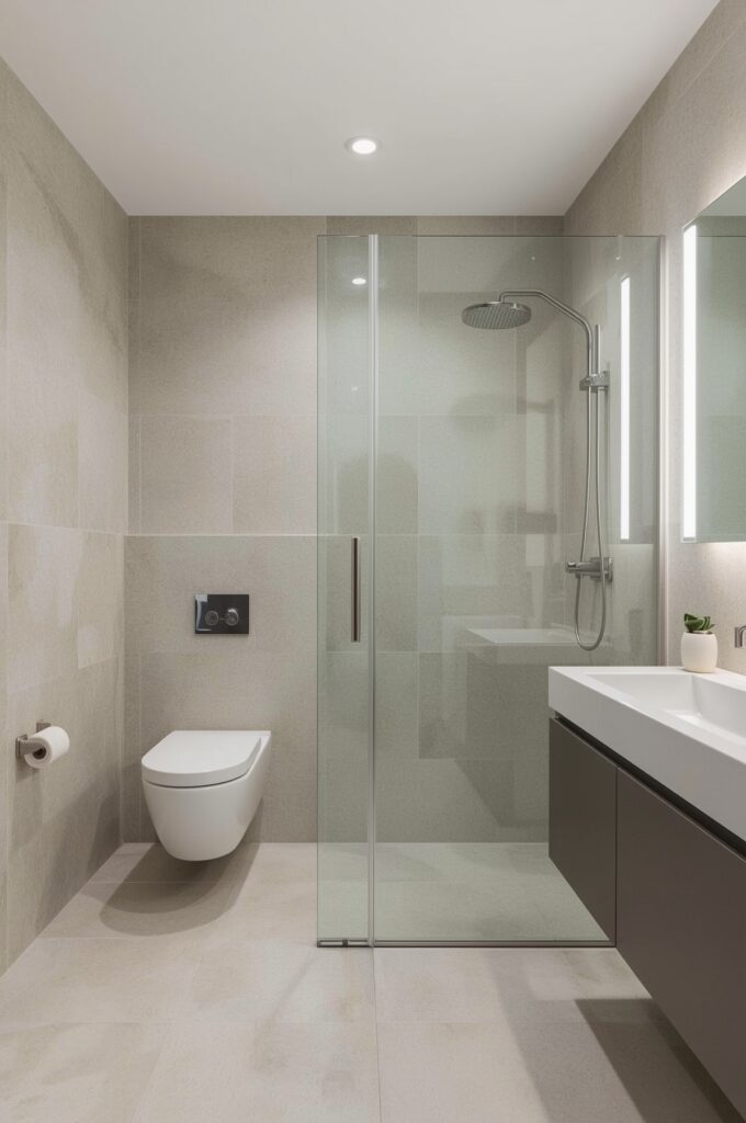 Concealed Cistern Combo Shower Layout