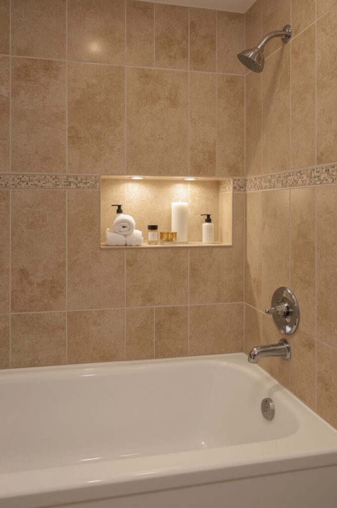 Tub with Recessed Wall Niche