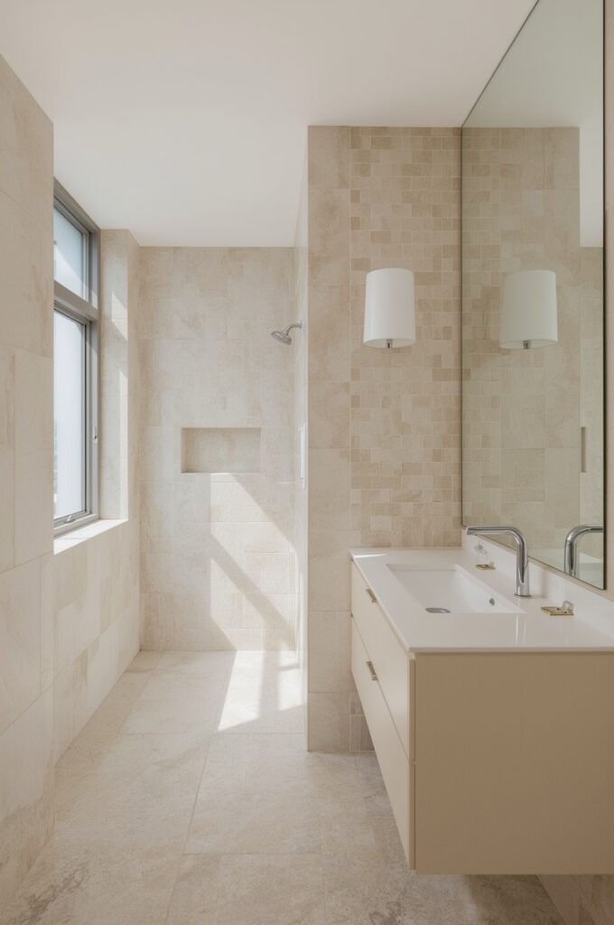 Use Light-Colored Tiles for a Spacious Effect
