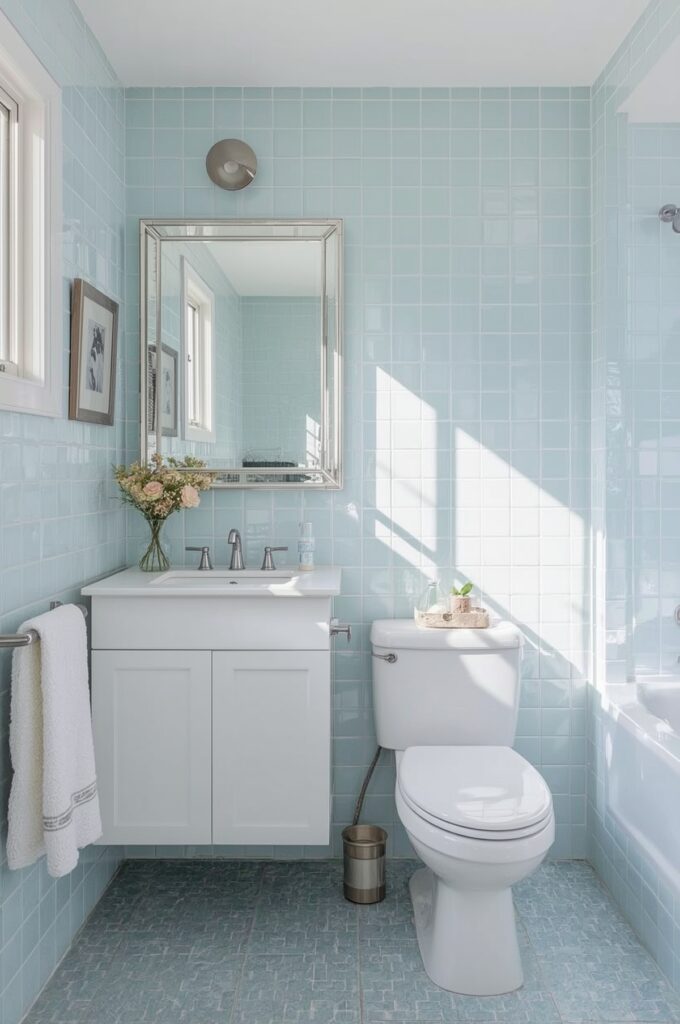 Light Blue Pastel Tiles for a Soothing Touch