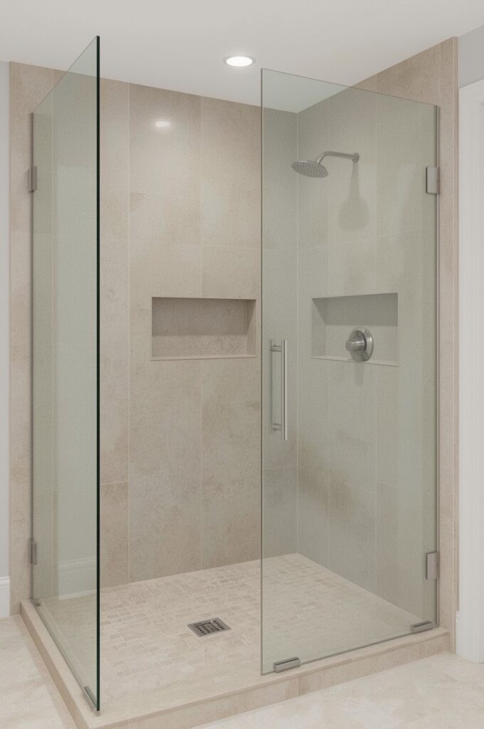 Open Doorless Walk-In Shower