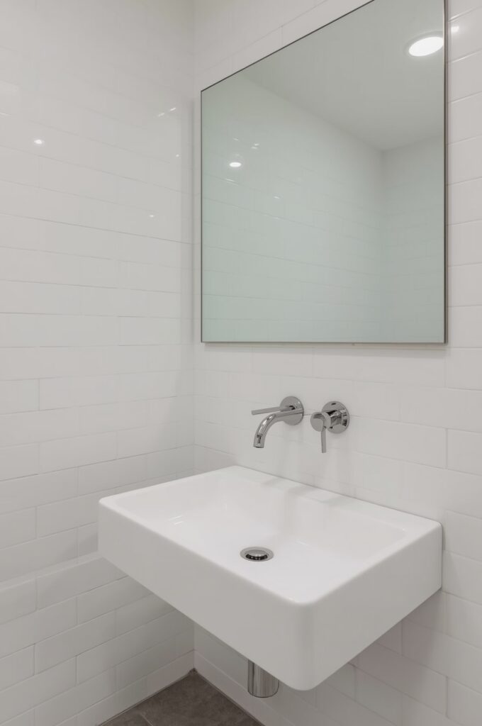 Free Counter Space with Wall-Mounted Faucets