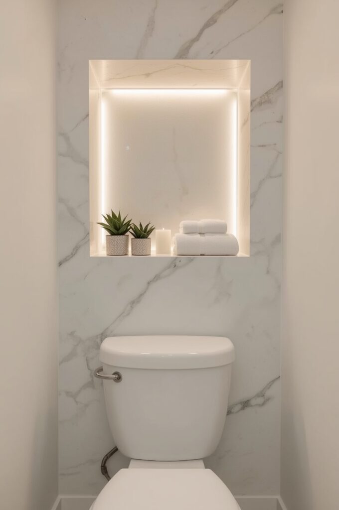 Wall Niche Above Toilet for Décor