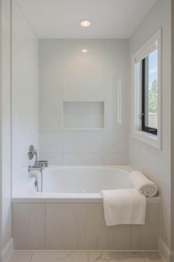 Deep Soaker Tub in Alcove