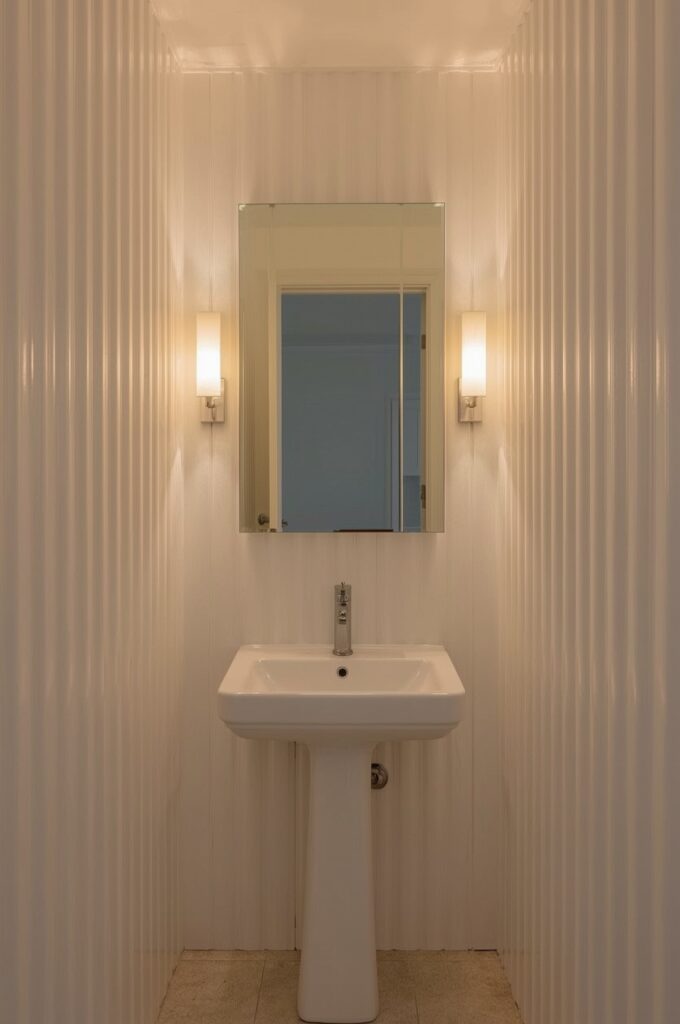 Vertical Stacked Subway Tiles to Add Height