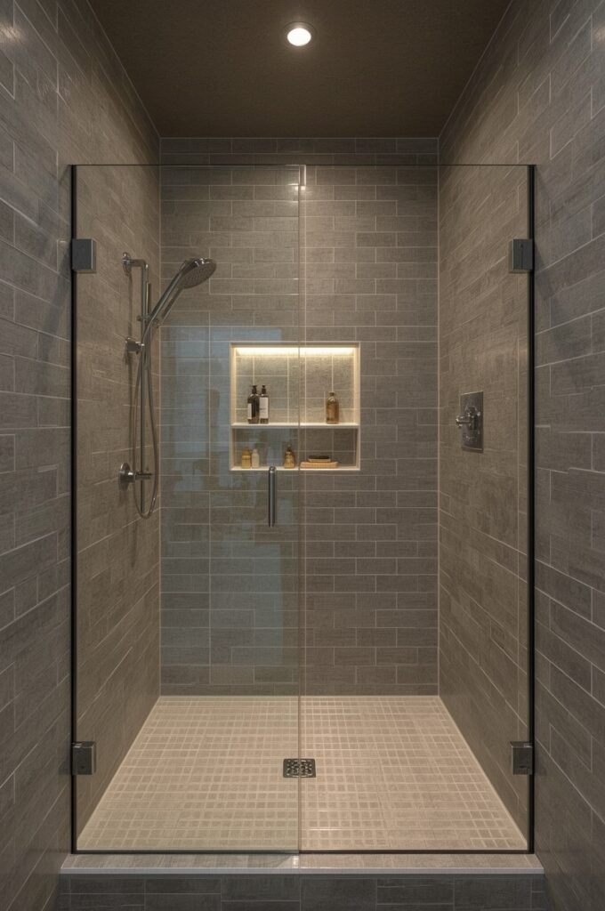 Narrow Galley-Style Shower Design