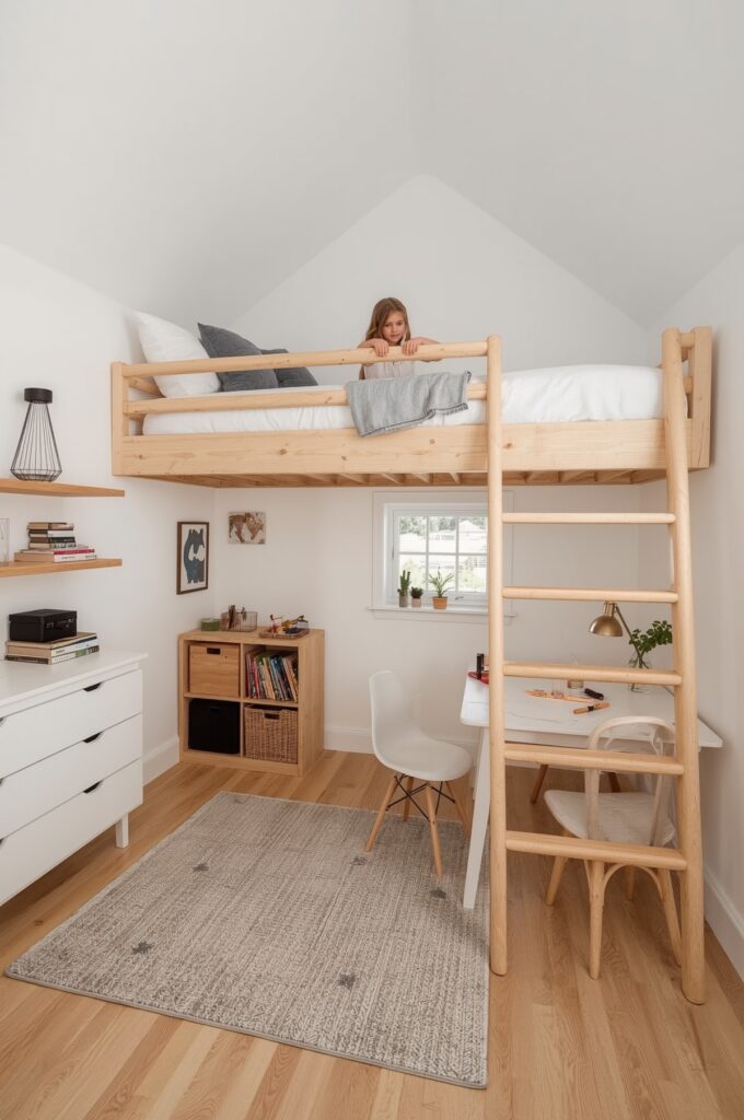 Loft Bed with Play Zone Below