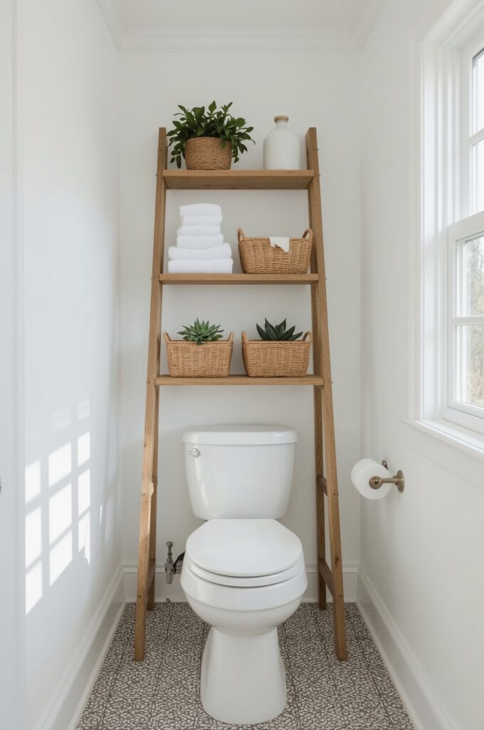 Over-the-Toilet Ladder Shelves