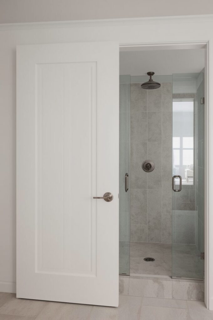 Sliding Pocket Door Bathroom Entry