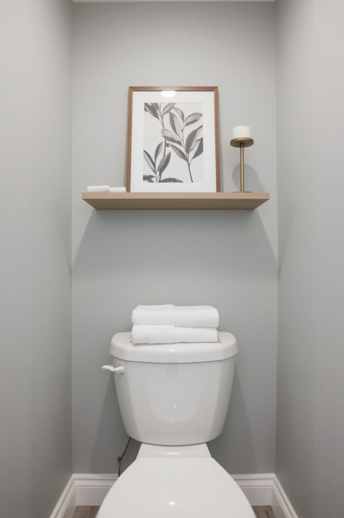 Floating Shelf Above Toilet