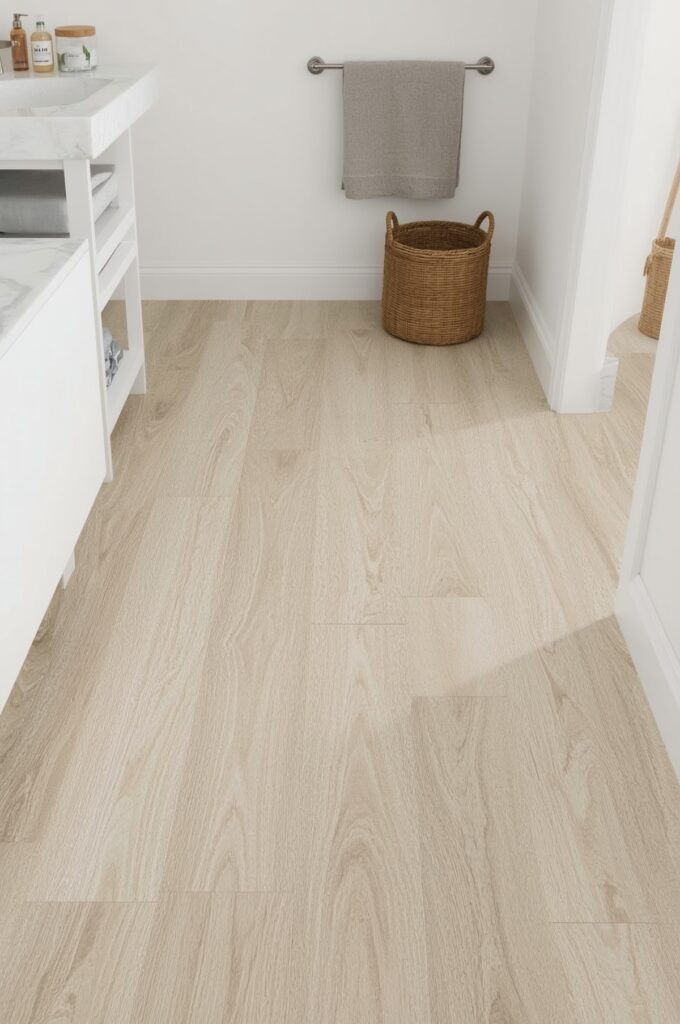 Light Wood-Look Tiles for Warmth