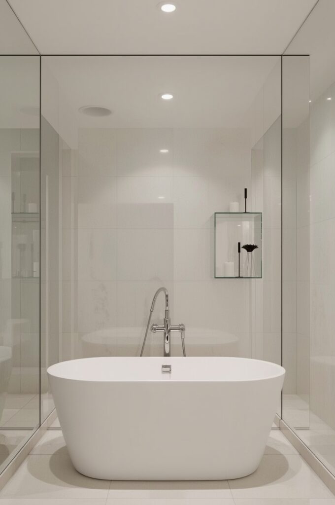 Tub with Mirror Wall Expansion