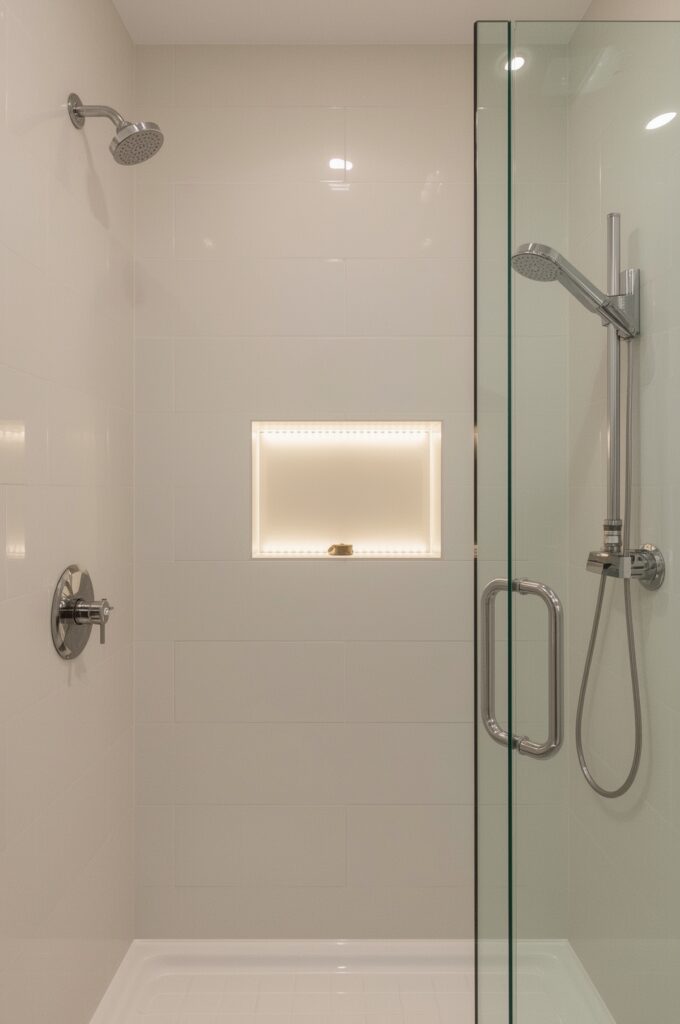 LED-Lit Shower Niche for Ambience