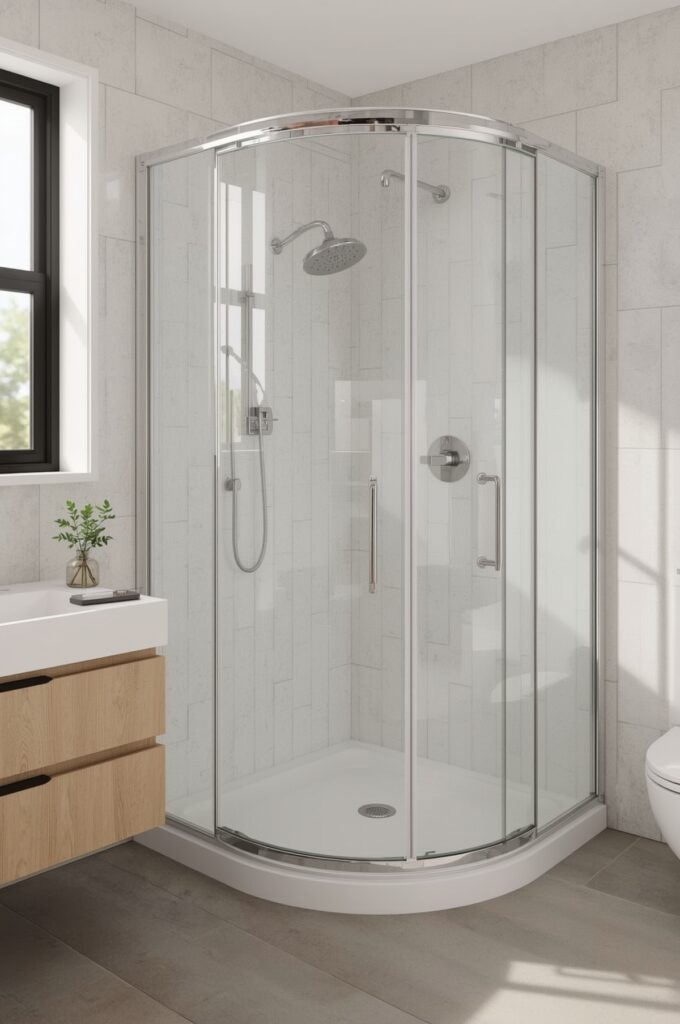 Install Compact Corner Shower Enclosures