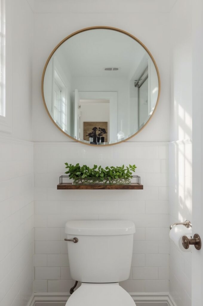 Mirror Above Toilet to Add Depth