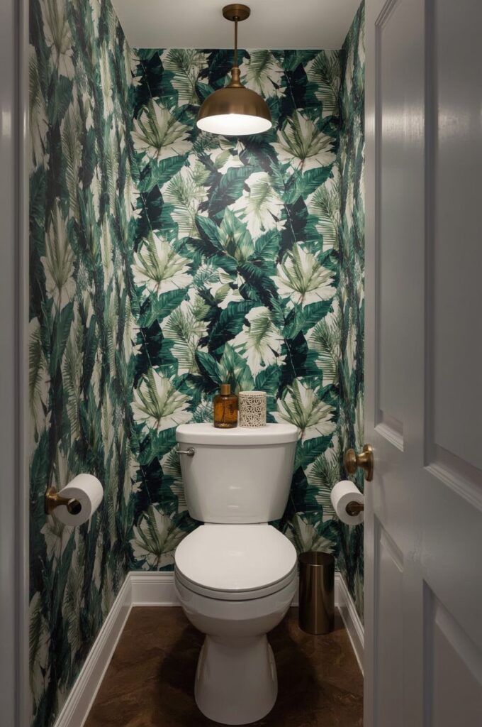 Bold Wallpaper for Tiny Toilet Rooms
