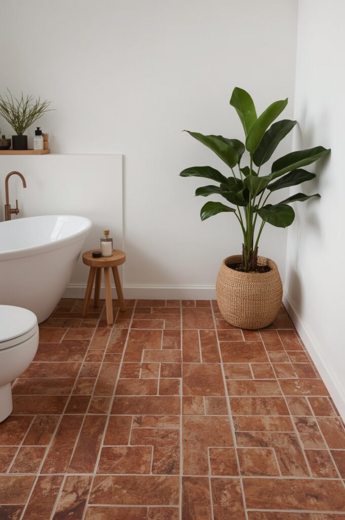 Terracotta-Colored Floor Tiles