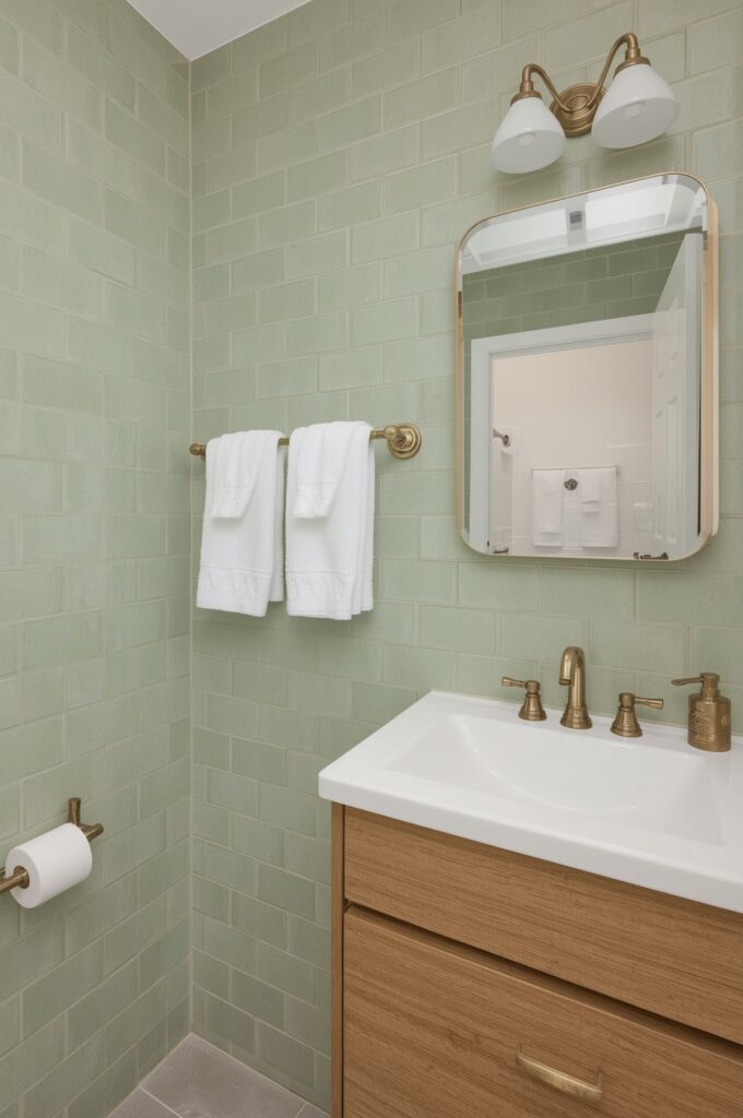 Soft Green Sage Subway Tiles