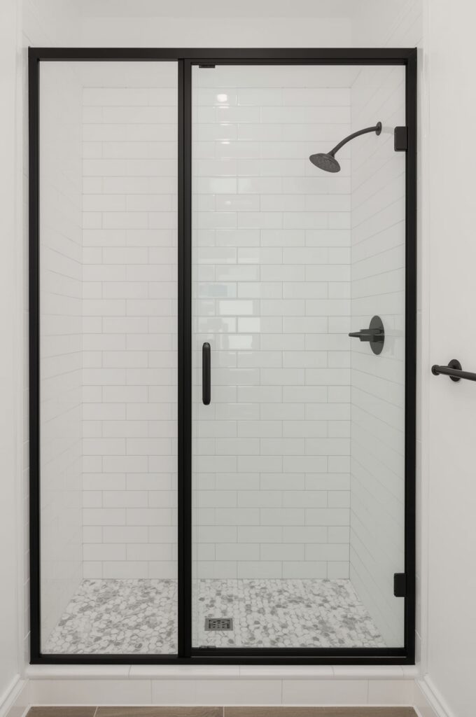 Narrow Pivoting Glass Door Shower