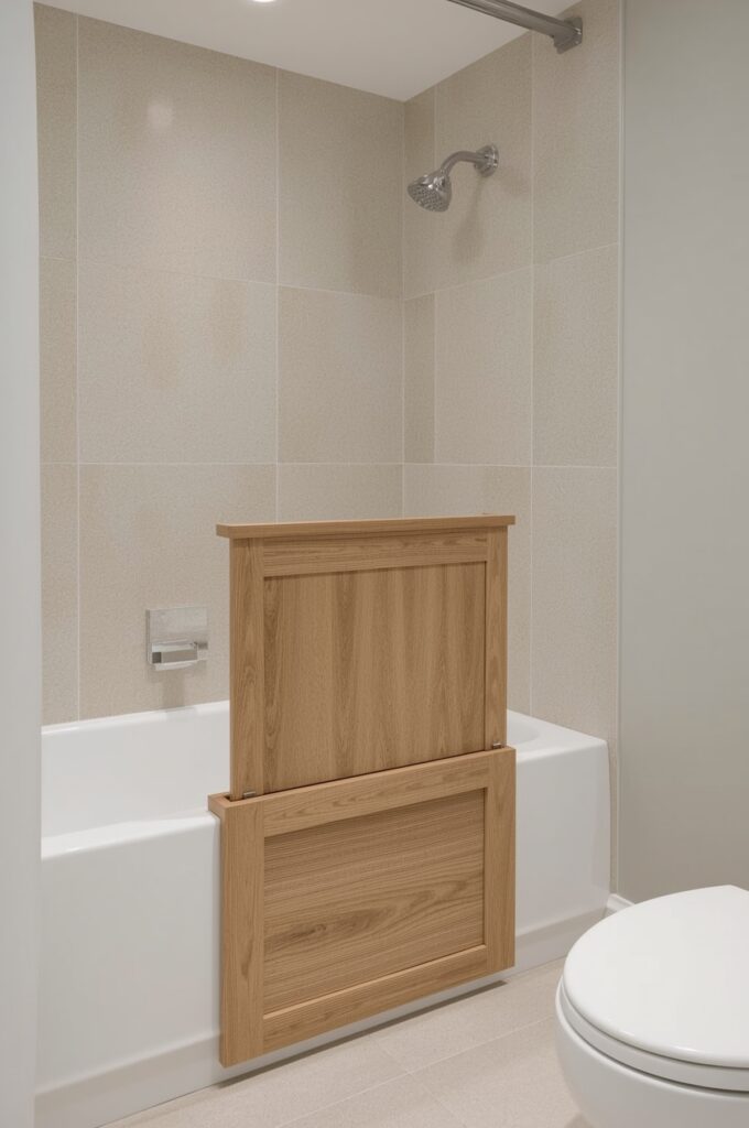 Tub with Integrated Laundry Hamper