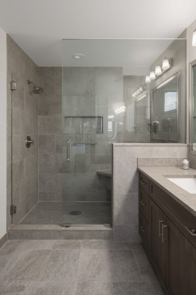 Frameless Divider Walk-In Shower