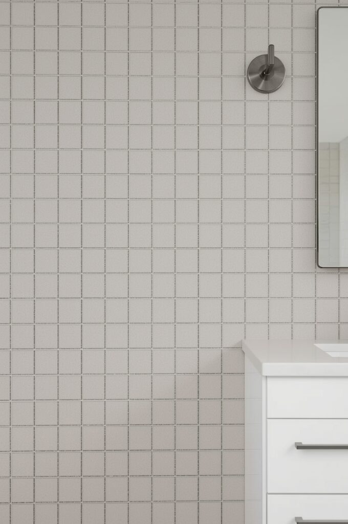 Neutral Tiles with Thin Dark Grout