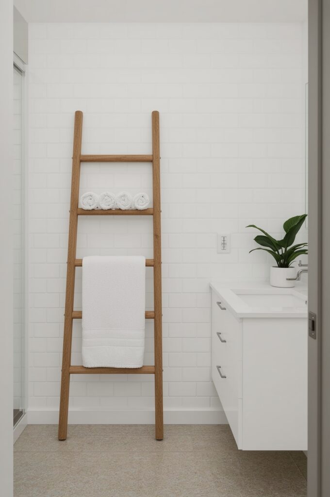Display Towels with Open Ladder Shelving