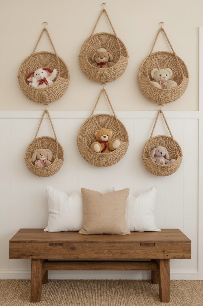 Rope Hanging Wall Baskets